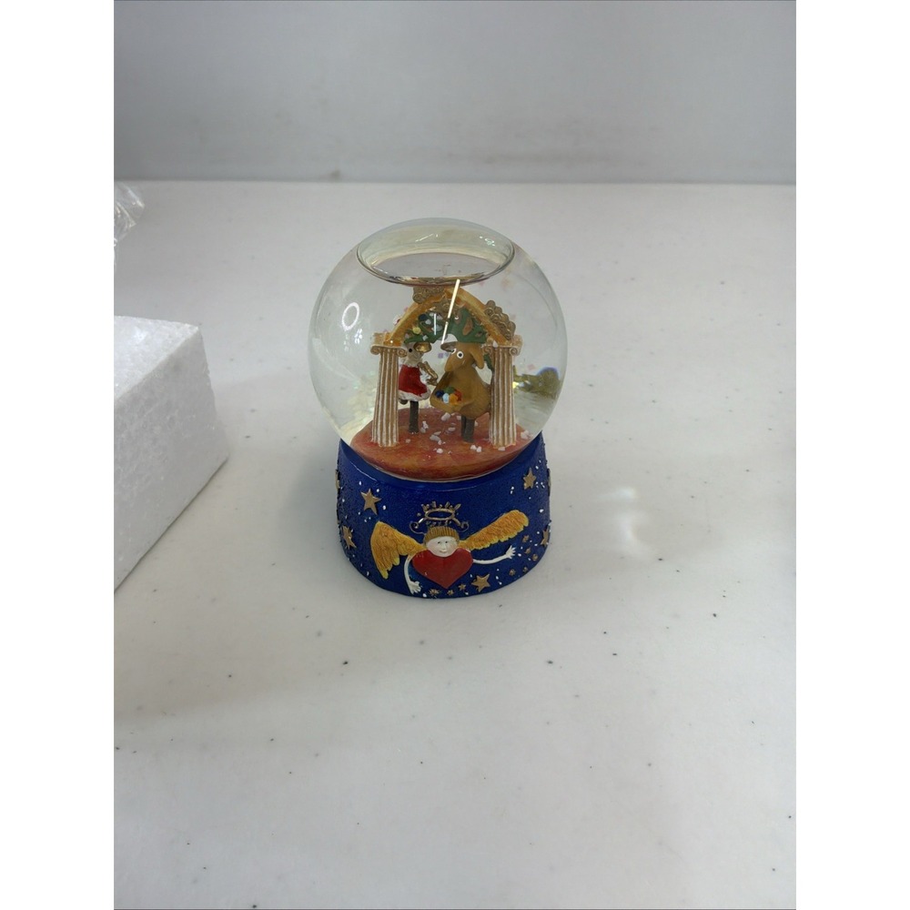 Neiman Marcus Mini Snow Globe Christmas 1996 Love Angel Santa Reindeer Rare